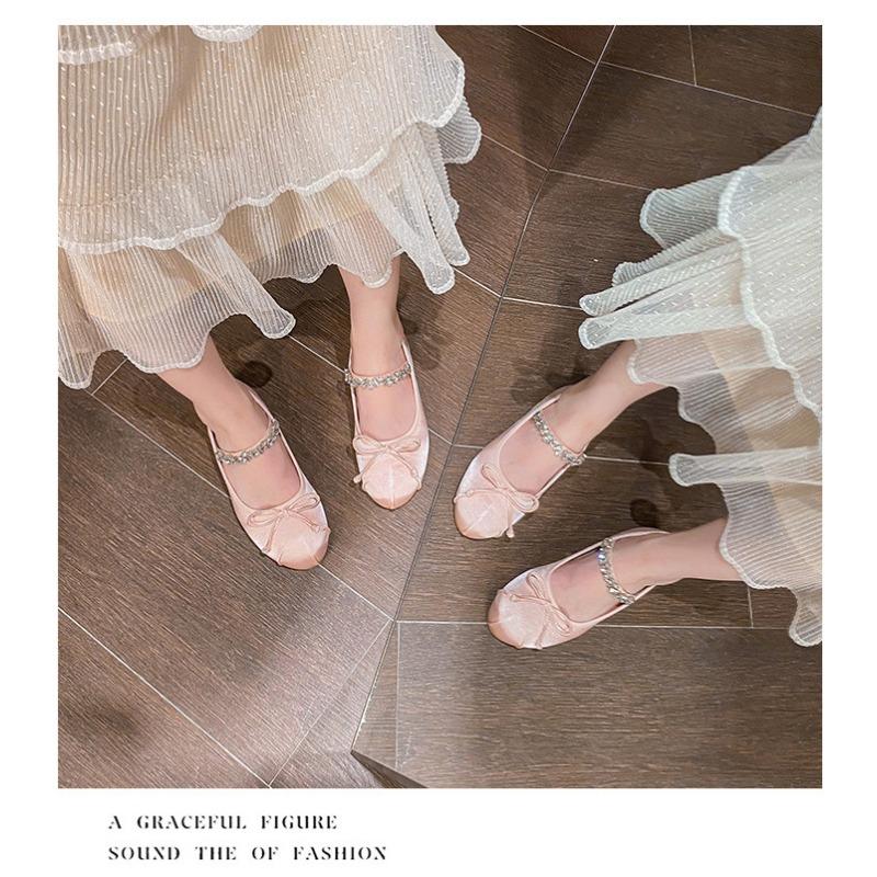 Туфли Мэри Джейн со стразами для женщин Балетки Блестящие элегантные дизайнерские туфли Женские атласные туфли-лоферы