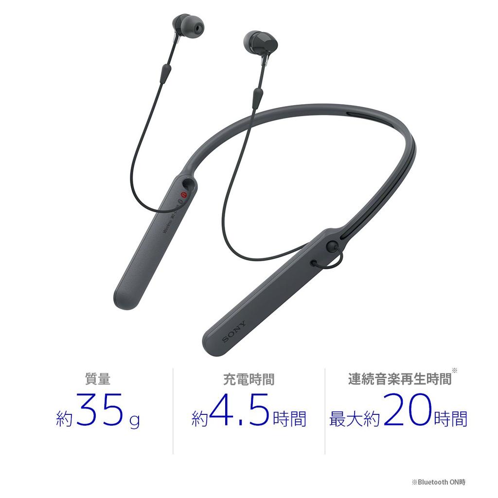Sony Wireless Bluetooth Up To 20 Hours of Continuous Headphones with 2017 Black WI-C400 Earphones Compatible, Playback, In-Ear Microphone, Model,