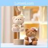 Christmas Bear Plush Toy With Santa Hat Soft Stuffed Animal Keychain Gift Kids