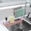 Versatile Telescopic Sink Rack Holder With Extendable Storage For Soap Sponge Towel