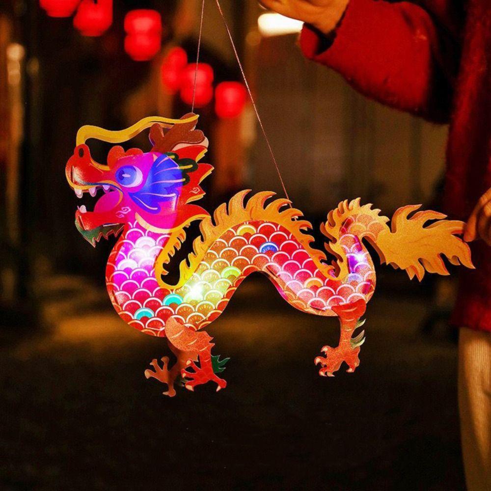 Cartoon Chinese Style Dragon Lamp Luminous Handheld Dragon Lantern  Spring Festival
