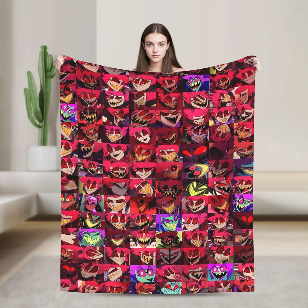 Vox Alastor Hazbin Hotels Blanket Super Soft Graphic Plush Throw Blanket For Girls Boys Living Room Flannel Bedspread Bed Cover