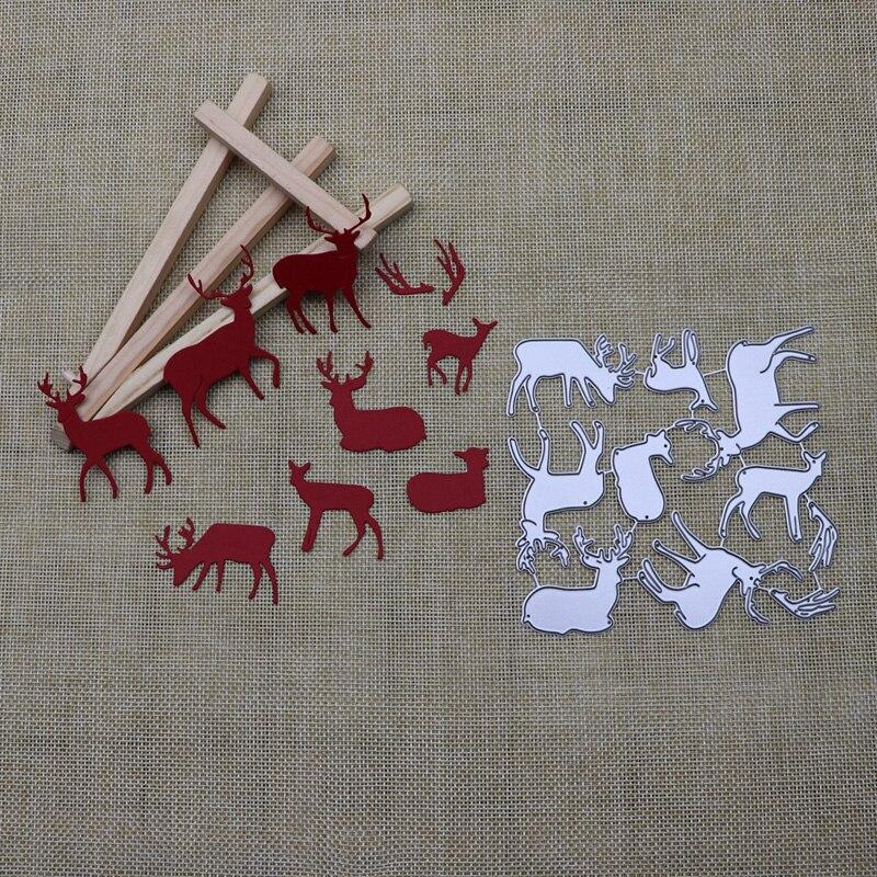 Animal Cutting Dies Different Deer Set Metal Stencil for DIY Scrapbooking Album Embossing Paper Card
