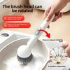Long-handled Liquid-filled Rotating Pot Brush, Kitchen Pot Washing Brush, Oil-free Multi-functional Cleaning Brush