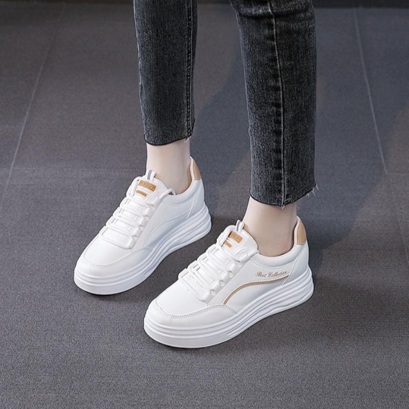 Women's Shoes Spring New Trend Comfortable Little White Shoes Casual Lace Up Waterproof Vulcanize Shoes Platform Tennis Sneakers