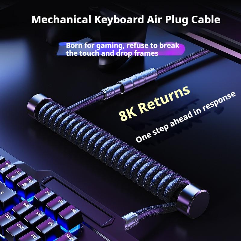 Eary 1,2 м витой кабель для клавиатуры USB на Type-C съемный металлический Aviator для механической игровой клавиатуры Аксессуары для ПК Ноутбука