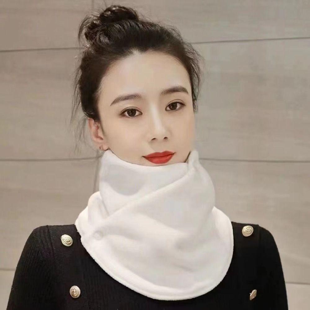 Multifunctional Fleece Neck Scarf Solid Color Plush Neck Cover Sweet Plush Neck Protector Winter