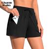 Swim Shorts Women High Waisted Swim Bottom Tummy Control Board Shorts with Pockets Liner