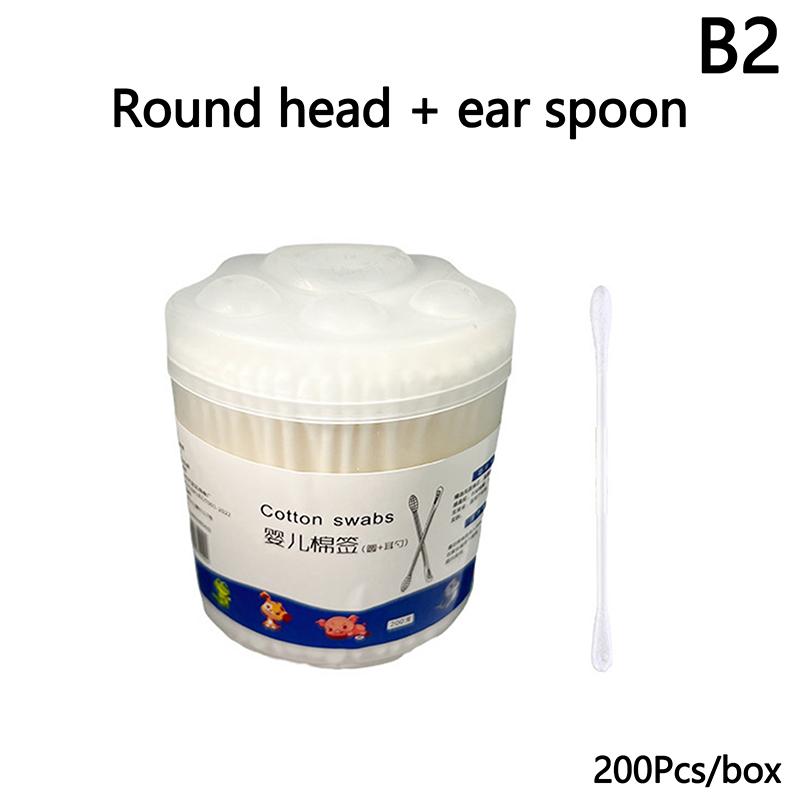 200 шт. двойные одноразовые ватные палочки для макияжа, носа, ушей, чистящие безворсовые ватные палочки для ухода за ушами, тампоны для ухода за детьми