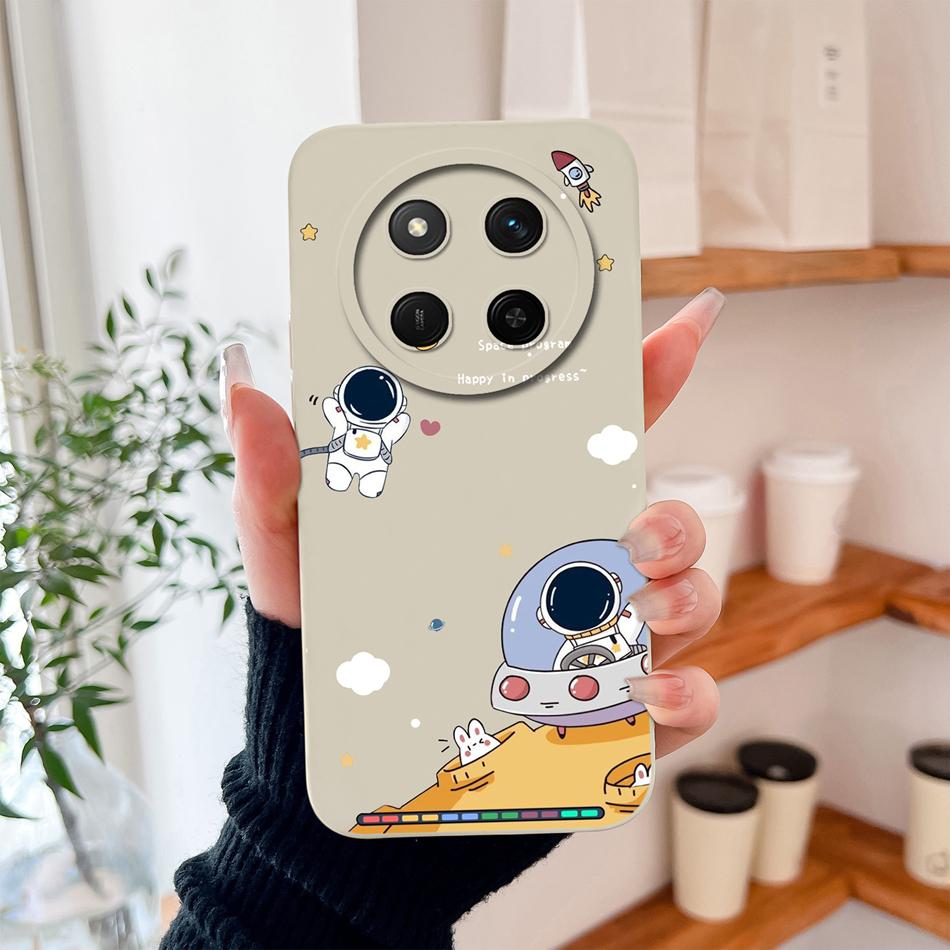For Honor Magic 7 Lite Phone Case Cute Astronaut Full Coverage Anti Drop Lightweight High Quality Soft Liquid Silicone Bumper