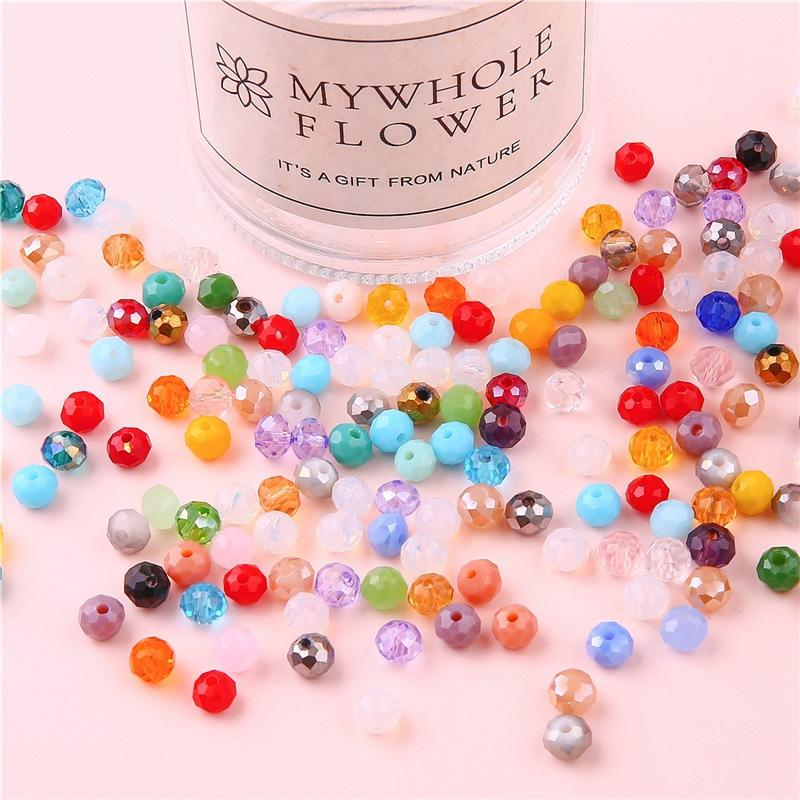 Креативные для изготовления ювелирных изделий стеклянные граненые популярные подвески-рондели, ювелирные аксессуары, 100 шт./лот, хрустальные DIY яркие высококачественные многоцветные бусины