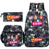 Школьный рюкзак из 3 предметов для учеников, школьная сумка большой вместимости из ткани Оксфорд с плечевым ремнем и пеналом