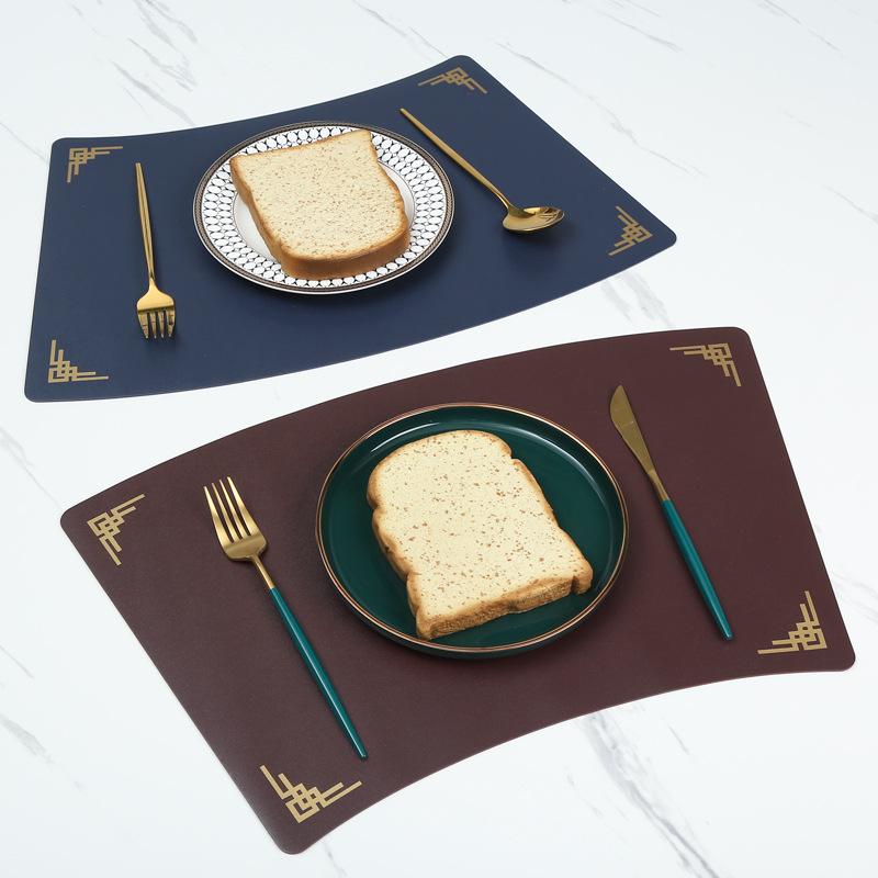 Placemat Household leather dining table mat Waterproof, oil-proof and thermal insulation Western food Hotel coaster Nordic style