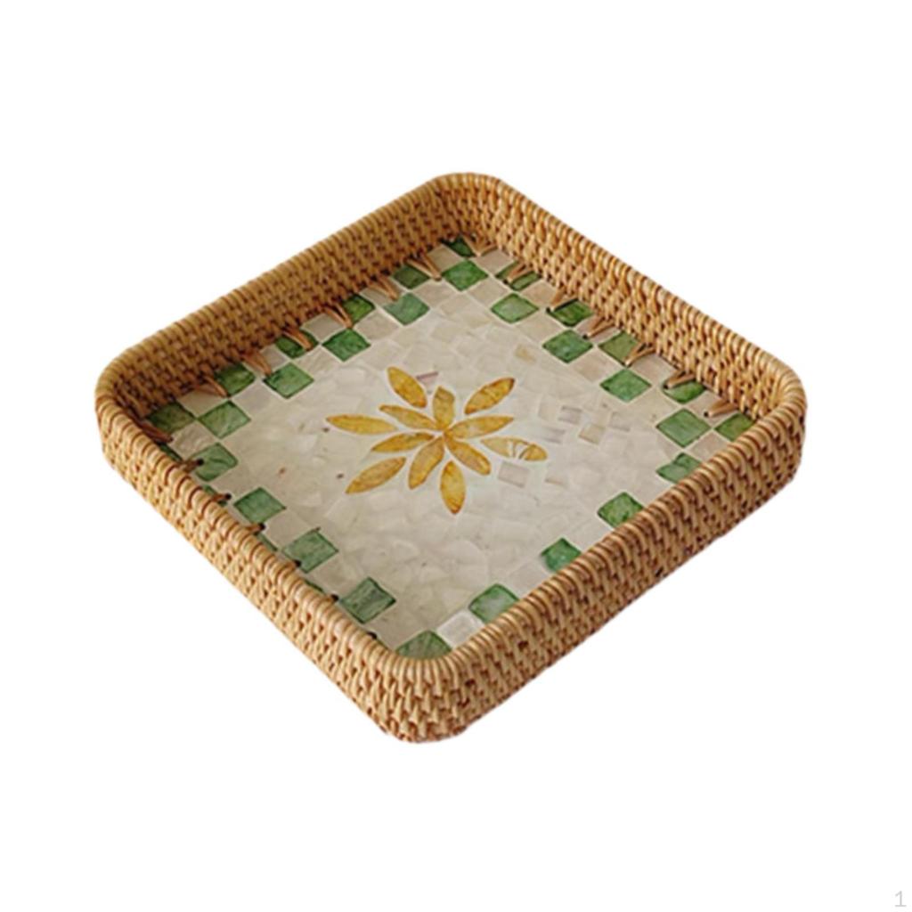 Корзина из ротанга, прямоугольный органайзер для хлеба, декоративный поднос, миска для подачи закусок на стол