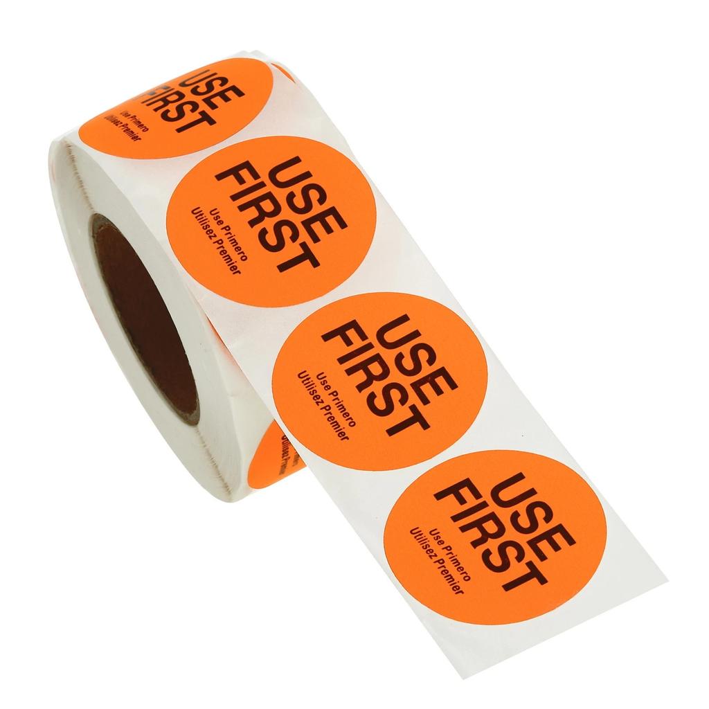 500pcs Permanent Inventory Labels Use First Stickers Orange Stickers for Organization Stockroom Office School Stationery Supplie