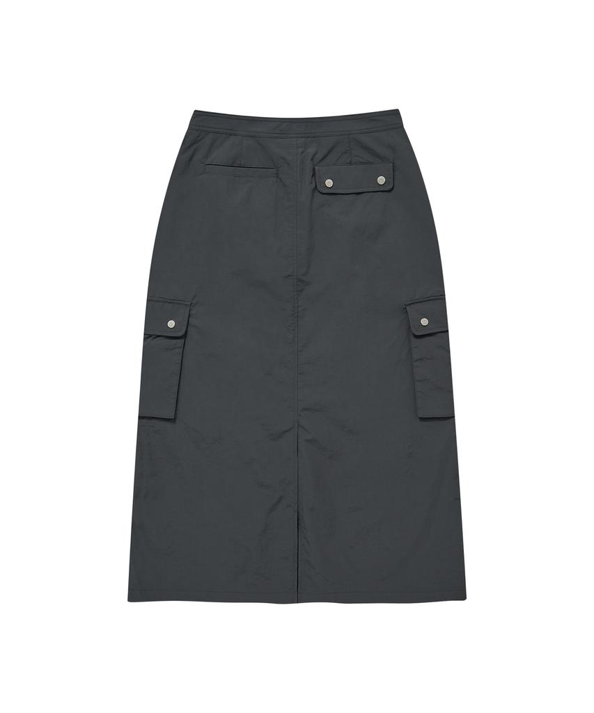 Covernat Woman Cargo Long Skirt Charcoal