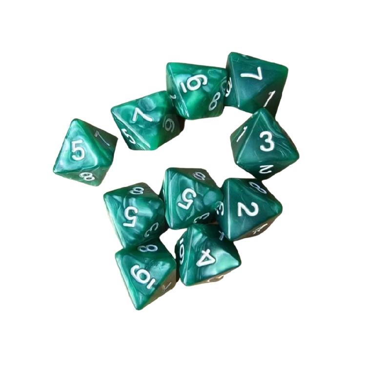 10 шт. Акриловые 8-гранные кости с мраморным узором, многогранные кости, легко читаемые цифры