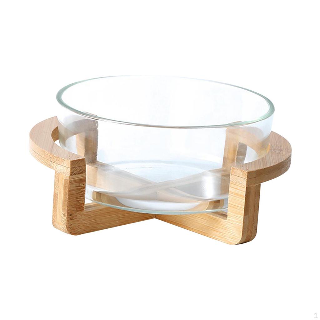 Elegant Salad Bowl Set with Wooden Stand and Serving Utensils