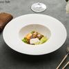Creative Pure White Ceramic Dinner Plate Thick Soup Plate Dessert Plate Pasta Plates Salad Plates Restaurant Specialty Tableware