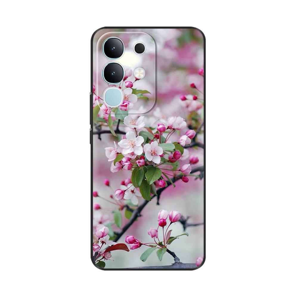 Чехол-крышка для Vivo Y29 4G 2025 Милые Цветы Мягкий Силикон Capa Чехлы для Телефона Для Vivo Y29 4G Чехол Мультяшные Ударопрочные Сумки Coque