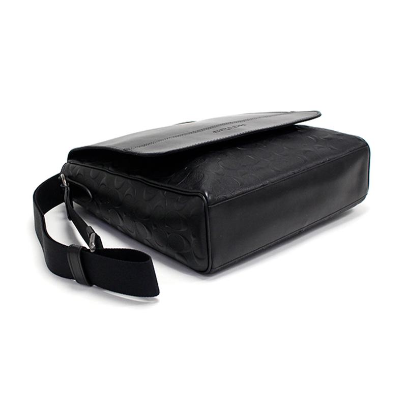 COACH Houston 28 embossed print leather messenger bag shoulder crossbody bag large men's black
