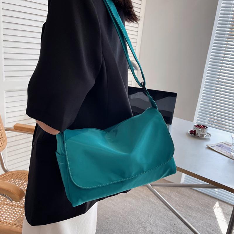 Холщовые сумки через плечо, молодежная мода, повседневная, большая вместимость, женская сумка через плечо, однотонные женские дорожные сумки-мессенджеры