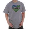 Retro Outdoor Nature Lover Heart Camping Womens or Mens Crewneck T Shirt Tee