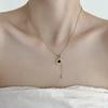 Minimalist Geometric Titanium Steel Layered Necklace For Women With Sparkling Diamond Accents