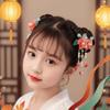 1 Pair Floral Tassel Pearl Bunny Hair Clips Vibrant Color Fairy Hairpins Hanfu Hair Clips  Festival