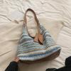 Женская плетеная сумка через плечо ручной работы, большая вместимость, соломенная сумка для отдыха, ажурная плетеная сумка для отдыха на пляже