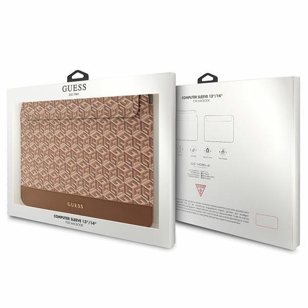 Guess Gucs14Hgcfsew 14 Case - Brown Gcube Stripes