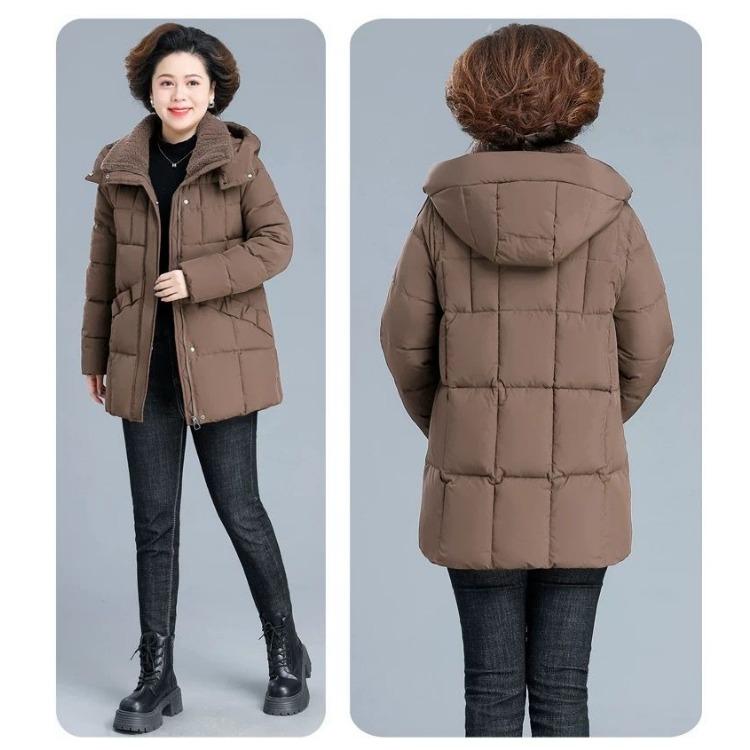Утепленная зимняя куртка с хлопковой подкладкой для женщин среднего возраста, длинное пуховое пальто для дополнительного тепла