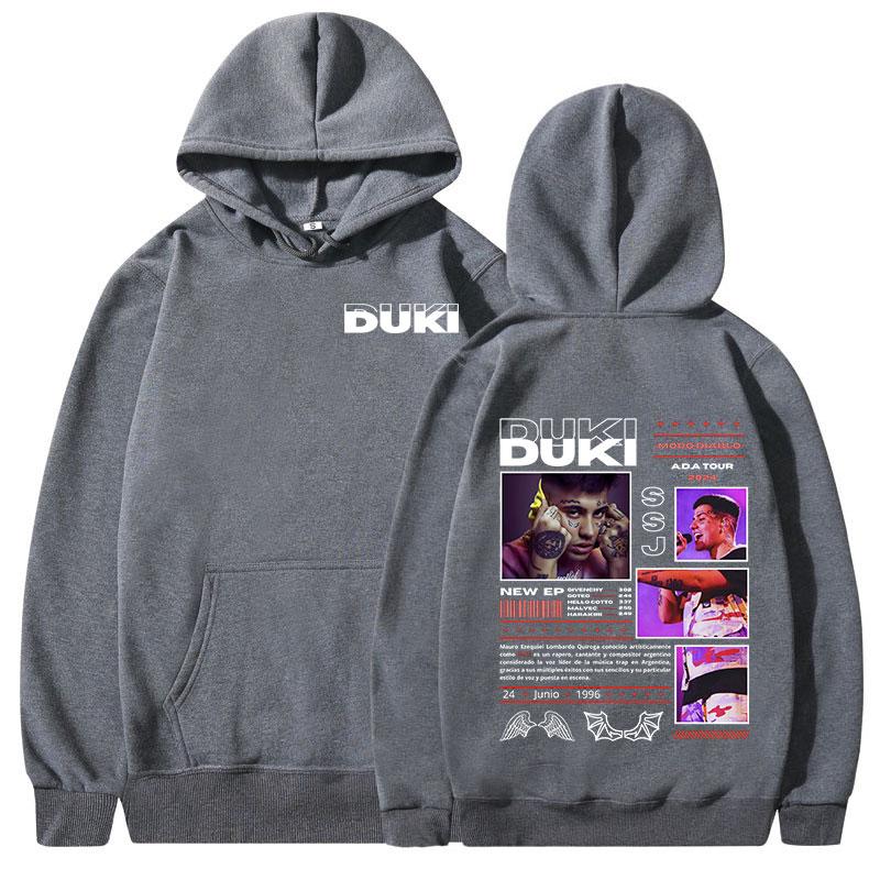 Rapper Duki Album Hoodies 2024 Tour Merch Long Sleeve Pullover Men Women Clothing Casual Fleece Oversized Sweatshirts Streetwear