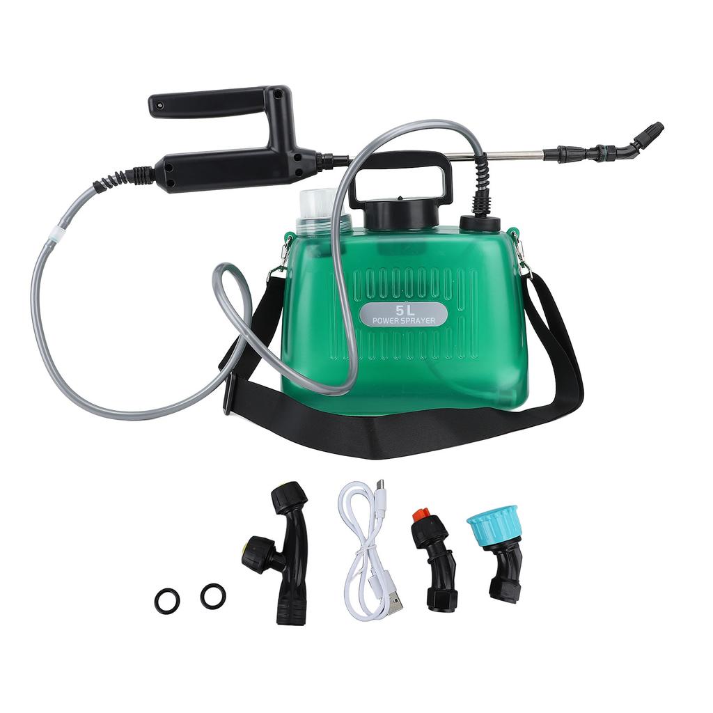 Electric Sprayer Portable 5L 2000mAh Battery Powered Automatic with 4 Nozzles Electric Weed Sprayer