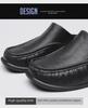 Men's Fashionable Leather Closed-Toe Slippers: Lightweight, Large-Size, Versatile for Home Leisure.