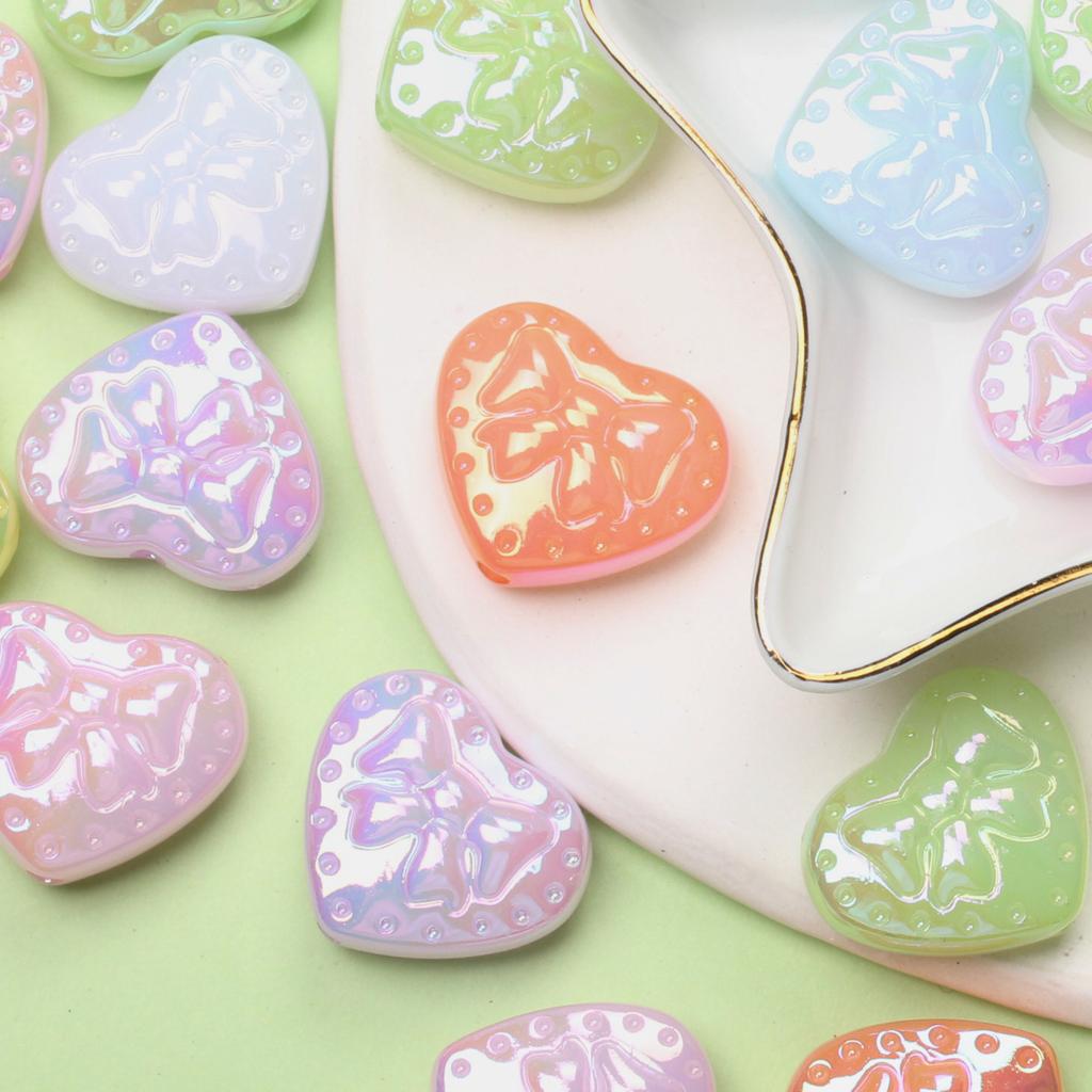 DIY аксессуары модные разделительные бусины бусины в форме сердца креативный материал ручной работы 25*21,2 мм 10 шт для ожерелья серьги конфетный цвет акрил