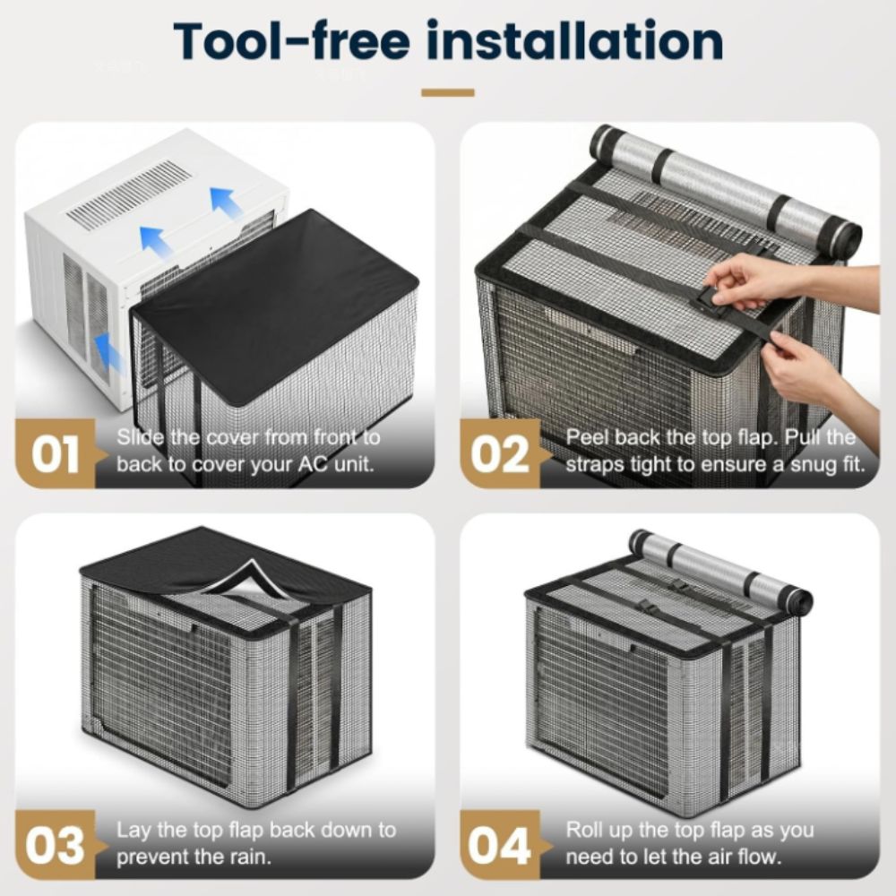 Rainproof Mesh Window AC Cover Mesh Outdoor Cover Outdoor Air Conditioning Cover Block Bugs