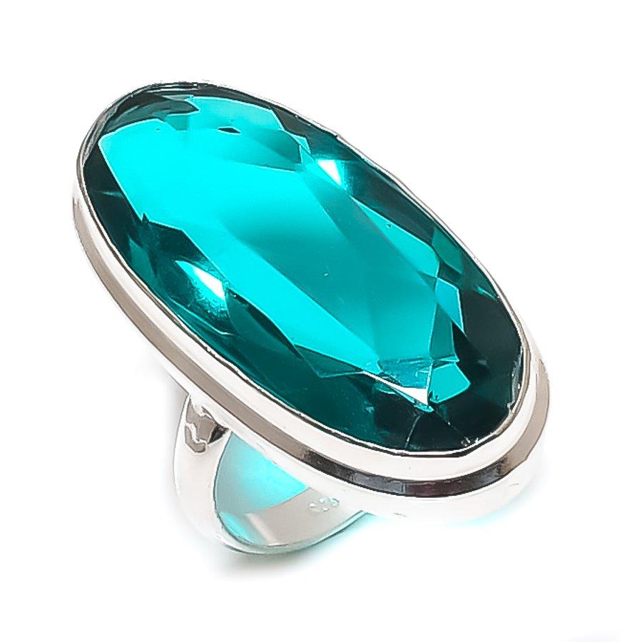 Natural Indicolite Tourmaline 925 Sterling Silver Jewelry Ring Size 6.5 U8m38