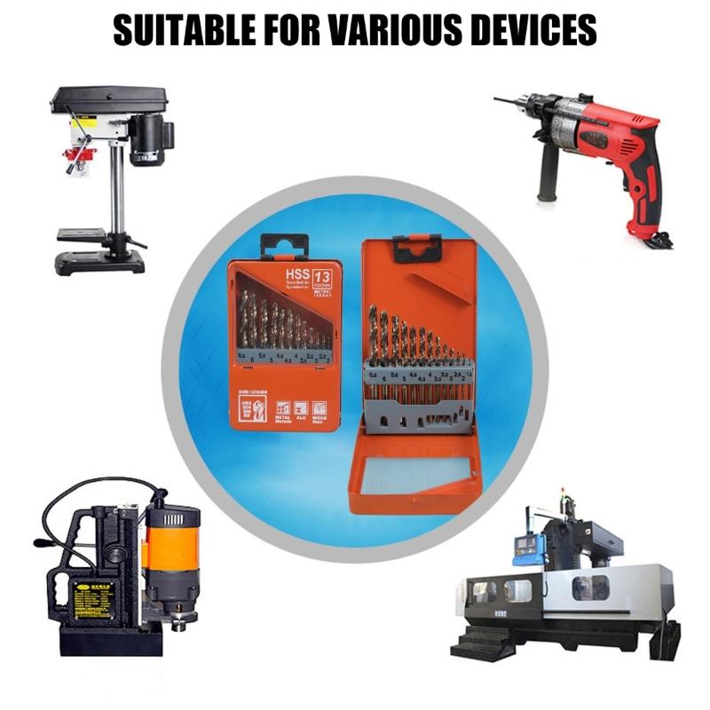 Высокопроизводительные 13 штук сверл M35 из кобальта с металлическим кейсом для хранения 1,5-6,5 мм для металлообработки и DIY-проектов