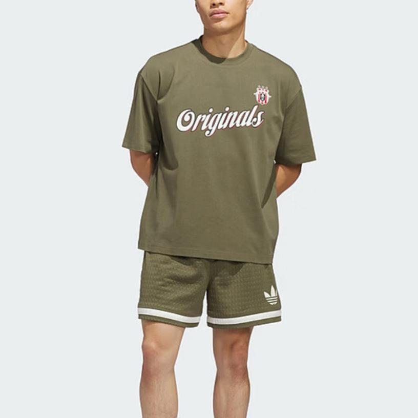 adidas Оригинальная спортивная футболка с круглым вырезом, короткий рукав, унисекс, топ KE3941