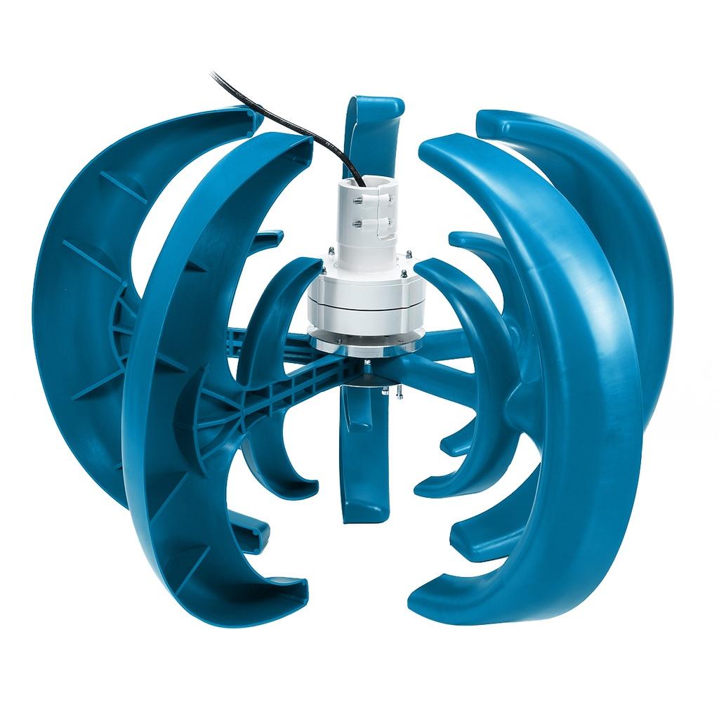 24V/12V Wind Turbine with 5 Blades Lantern Vertical Axis Wind Turbine Generator Motor Kit 800W for Home Windmill Use
