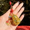Gold Color Pendant Phone Chain Chinese Style Phone Charm Cute Gourd Keychain  Decoration