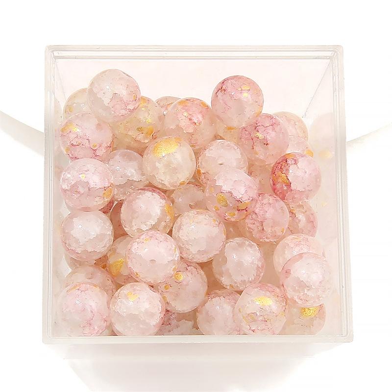 10 мм стеклянные бусины-попки Halo Inside Broken Round Бусины из глазури Ретро-бисер ручной работы Diy Ice Crack Jewelry Бусины-попки для изготовления ювелирных изделий