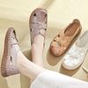 Soft Sole Mum Sandals Women Summer Flats Comfortable Non-slip Loafers Breathable Solid Colour Walking Shoes