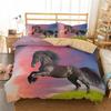 3D Animal Printed Duvet Cover Set Domineering Galloping Horse Bedding Set Soft 2/3pcs Polyester Quilt Covers with Pillowcase