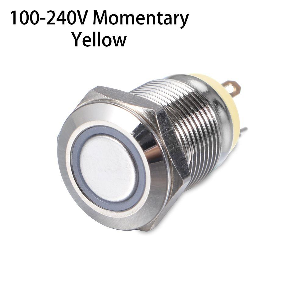 Waterproof Push 3V 5V 9V 12V 24V 110V 220V LED 12mm Metal Button Switch Momentary/Latching
