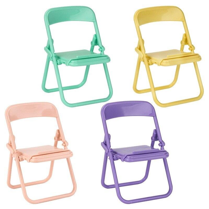 Mini Chair Shape Mobile Phone Stand Portable Cute Colorful Adjustable Folding Stool Lazy Phone Desktop Holder For Cell Phone