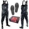 Dress Waders with Radial Size L Sizes Disaster Preparedness Chest-High Sole, AIRBORNE, (Height 170-175cm), Boots 26-26.5cm, Black,