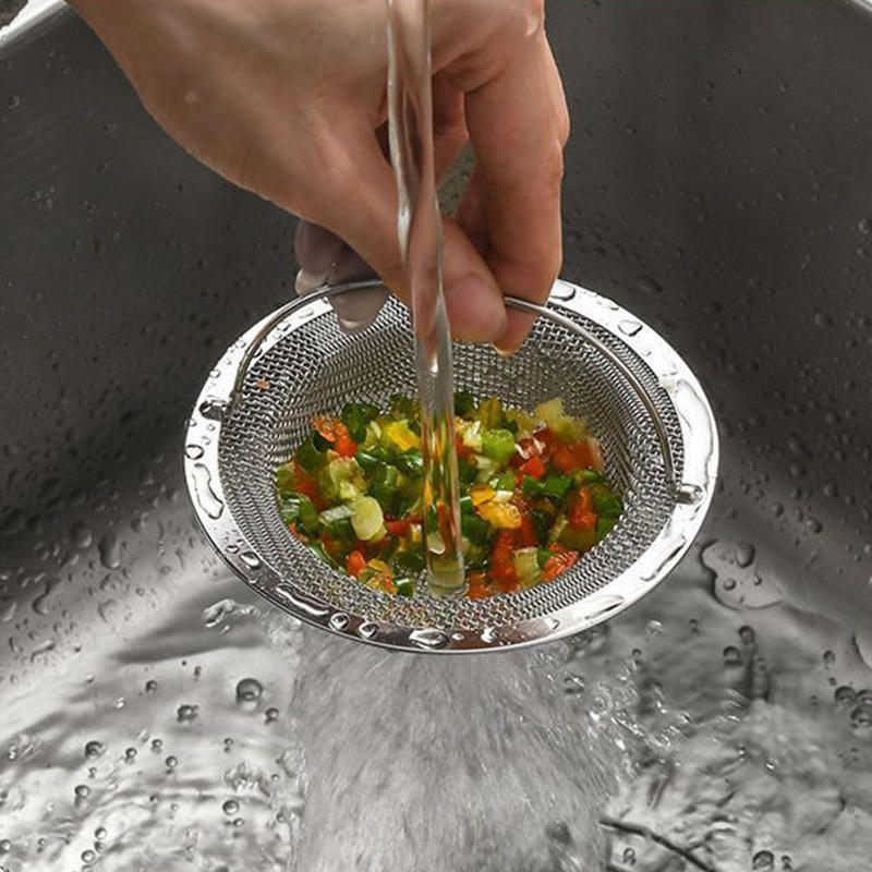 Thickened Kitchen Sink Strainer Basket with Handle Practical Pool Base Universal Vegetable Residue Filter Drainer
