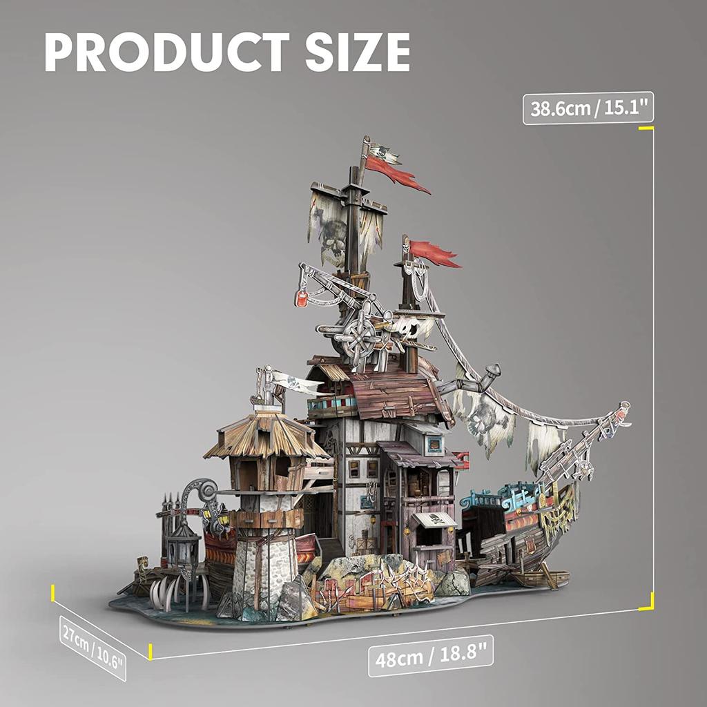 3D-пазлы для взрослых и детей. Подарки. Пиратская бухта Тортуги. Крутой пиратский корабль. Домашний декор. Наборы для творчества. Потрепанный пиратский корабль.
